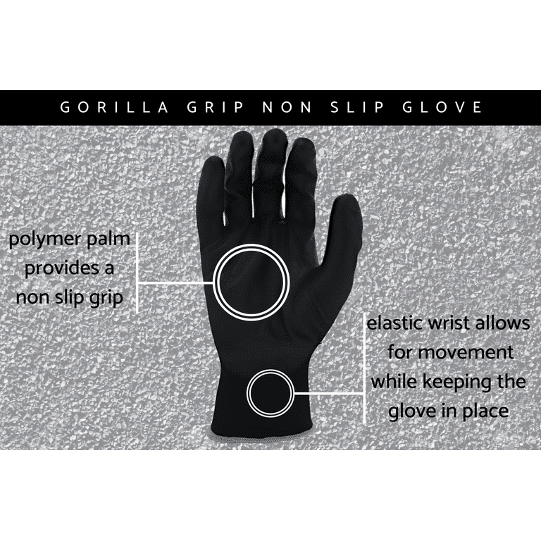 Gorilla Grip Grey Slip Resistant All Purpose Work Gloves, Size: X-Large,  Pack of 15 Pairs of Gloves: : Tools & Home Improvement