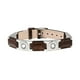 Sabona 26200 Leather Gem Stainless Magnetic Bracelet, Brown & Silver - OSFM - image 1 of 1