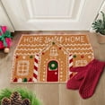 thumbnail image 6 of Christmas Gingerbread House Shaped Area Rug, Non- Ultra Soft Microfiber Door Mat Plush Decorative Rug Welcome Mat for Living Room Bedroom Decor, 6 of 6