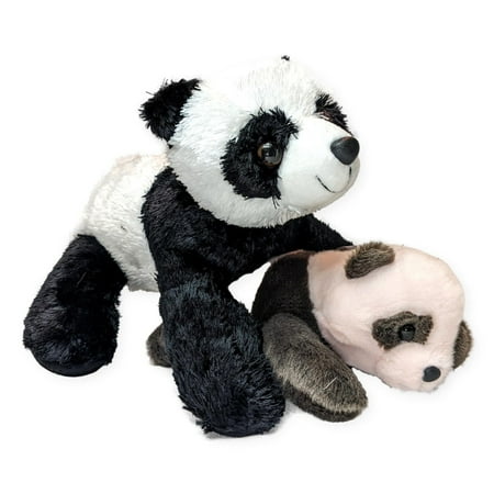 Set of 2 Flopsie MAMA & BABY PANDA BEAR Stuffed Animal Plush by Aurora