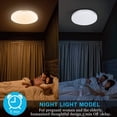 thumbnail image 3 of Depuley 13 Inch 24W Modern Dimmable LED Flush Mount Ceiling Light with Remote, Round Close to Ceiling Lights for Bedroom/Kitchen/Dining Room Lighting, Timing, 3000K-6000K 3 Light Color Changeable, 3 of 7