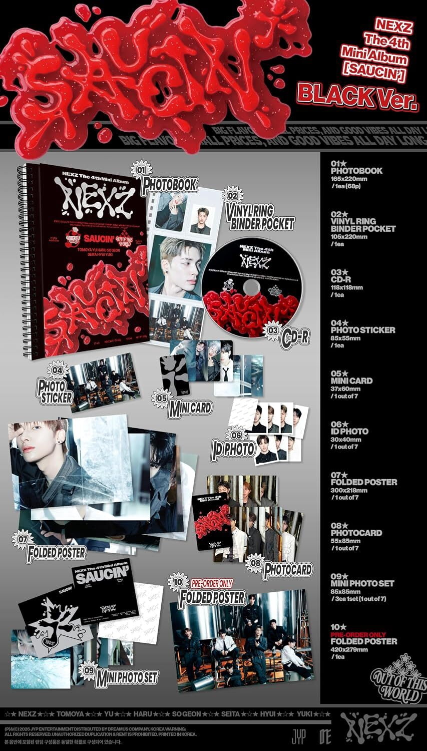 Nexz - The 4th Mini Album SAUCIN' [BLACK VER.] - Music & Performance - CD
