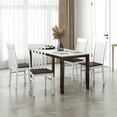 thumbnail image 2 of Gymax Dining Chairs Set of 4 w/Slatted High Backrests Concave Seats Rubber Wood Legs, 2 of 10