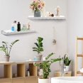 thumbnail image 4 of Set of 2 - White Floating Shelves, Picture Ledge Shelf for Wall Decor and Storage - Perfect for Books, Photo Frames, Kitchen Spice Rack, Natural Wood, FT052024, 4 of 7