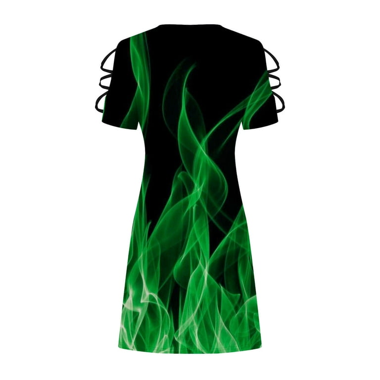 Cold Shoulder Print Mini Round neck T-shirt