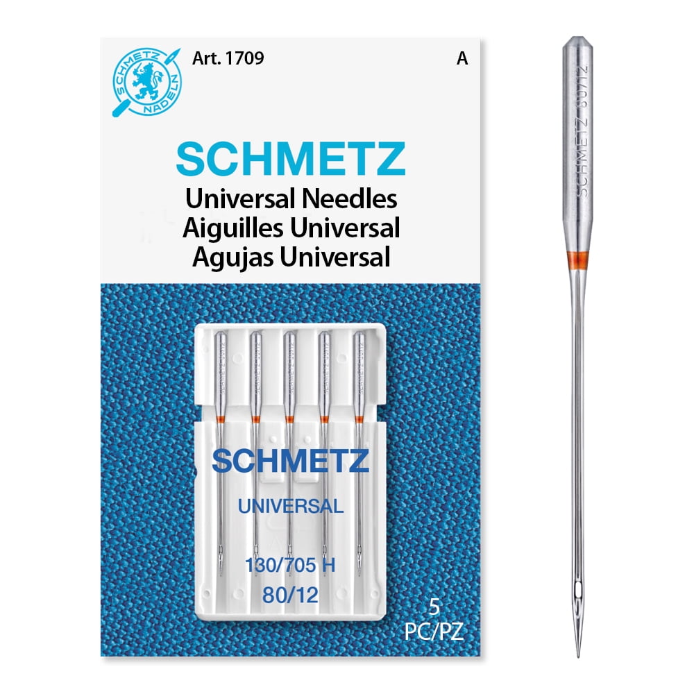 Schmetz Universal Sewing Machine Needles - Size 80/12, 5 Count