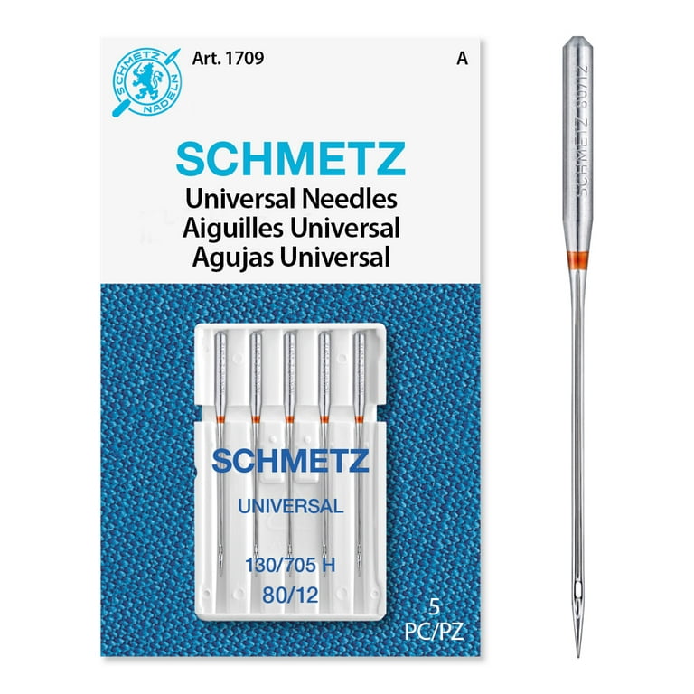 Schmetz Universal Sewing Machine Needles - Size 80/12, 5 Count
