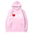 thumbnail image 2 of Jacenvly Valentine'S Day Gifts for Boyfriend Long Sleeve Shirts Heart Pattern Hooded Cozy Leisure I Love You My Girlfriend Valentine'S Day Couple Hooded Fleece Pocket Sweater Coat Pink, 2 of 4