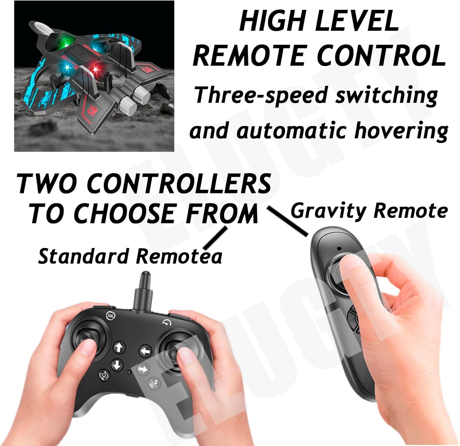 2025 New Christmas Remote Control Helicopter, Morereinforce Official - Morere Inforce Remote Control Airplane Fighter, Remote Control Fighter Jet Model Toy with LED Lights (Gravity Remote,Blue)