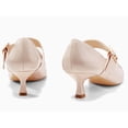 thumbnail image 3 of Womens Kitten Heels Mary Jane Shoes Closed Pointed Toe Dress Shoes Buckle Work Office Pump Shoes, 3 of 3