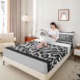 thumbnail image 4 of Feelyou Grey Leopard Print Full Size Sheets, Zebra Cheetah Animal Bed Sheets, 4-Piece, 4 of 7