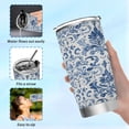 thumbnail image 6 of 11oz Double-Wall Vacuum Insulated Stainless Steel Tumbler with Straws Sports Mugs BPA-Free Vintage Watercolor Floral Pattern, 6 of 7