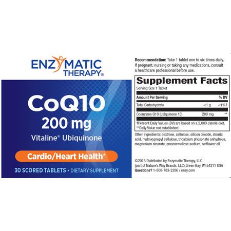 Enzymatic Therapy CoQ10 Scored Tablets, 30 Ct