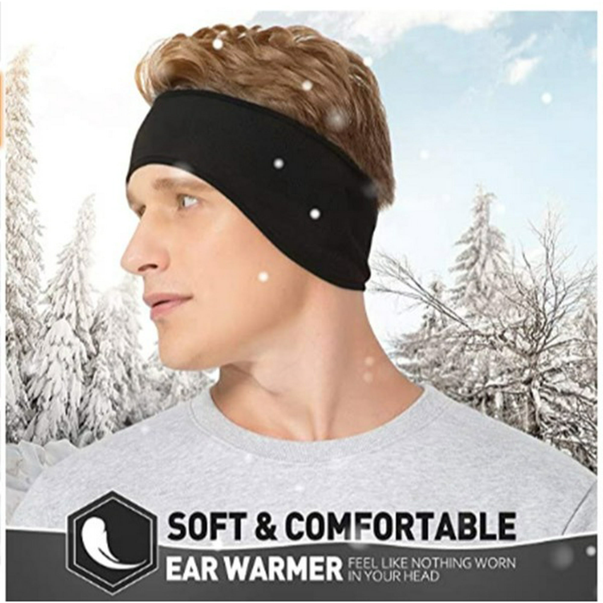 Fleece Ear Warmers Muff Winter Headband for Men Women Running Yoga
