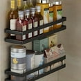 thumbnail image 4 of Ikohbadg Wall Mount Spice Rack Organizer, Spice Rack Kitchen Utensil Rack, Spice Shelf Storage for Kitchen Pantry Cabinet, Multi-function Black Spice Jars Storage Rack, 4 of 7