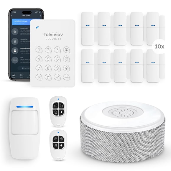 Sistema de alarma de seguridad para el hogar Tolviviov, kit de 15 piezas, WiFi