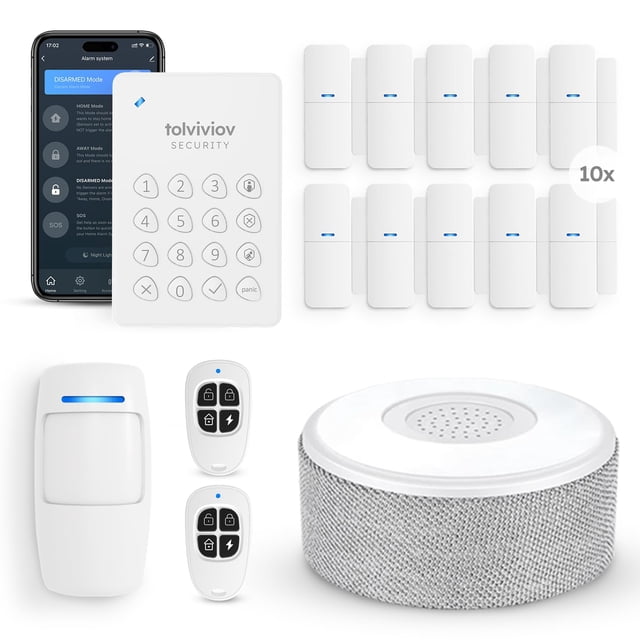 Sistema de alarma de seguridad para el hogar Tolviviov, kit de 15 piezas, WiFi