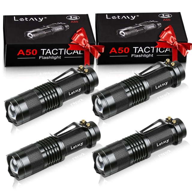 Linterna LETMY Tactical Super Bright de 300 lúmenes (paquete de 4)