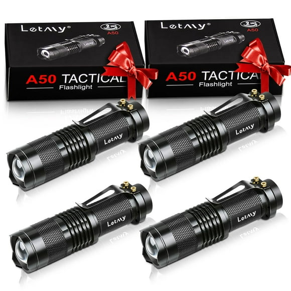 Linterna LETMY Tactical Super Bright de 300 lúmenes (paquete de 4)