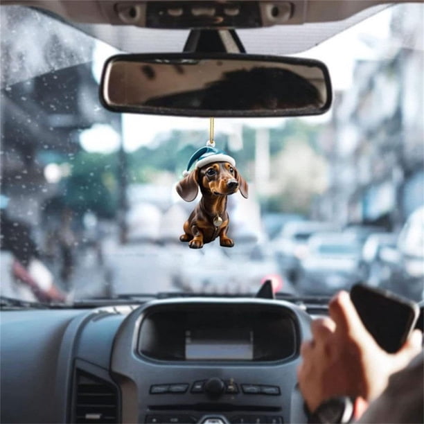 RKSTN christmas ornaments Border Product Christmas Dog Car Hanger Christmas Decoration Acrylic Car Hanger Home Hanger