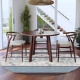 thumbnail image 3 of Round Rug 6Ft Washable Non-Slip, Blue Brown Stripes Circle Area Rugs for Living Room Bedroom, Abstract Geometric Spring Flowers Country Indoor Floor Mats Carpet Runner for Home Decor Aesthetic, 3 of 8