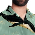 thumbnail image 5 of Whale Men's Short Sleeve Button Down Casual Poplin Shirts for Summer Beach, Printed Design - Unisex, 5 of 6