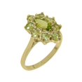 thumbnail image 1 of LBG British Made 18k Yellow Gold Natural Peridot Womens Statement Ring - 33 size options - Size 10, 1 of 6