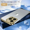 thumbnail image 5 of Compatible with iPhone 15 Plus Case with Camera Lens Protector, Aluminum Metal Frameless, Borderless Design, Slim Thin & Lightweight, Shockproof Bumper Cover, for Women and Men (Gold), 5 of 14