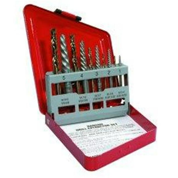 Hanson 10 Piece Extractor and Left Handed Cobalt Drill Set
