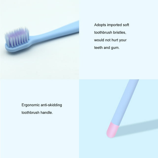 Paquete familiar de 5 uds., cepillos de dientes de colores a la moda, cerdas suaves, ergonómicos, antideslizantes yeacher cepillos de dientes