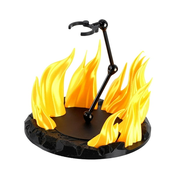 Accesorios portátiles para efectos de fuego, montaje, soporte ligero para figuras de acción. amarillo