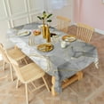 thumbnail image 3 of Gray Marble Gold Hexagon Pattern Rectangle Tablecloth 60"x120",Waterproof Polyester Rectangle Table Cloth, Wipeable Spillproof Polyester Tablecloth for Dining, Camping, Indoor and Outdoor, 3 of 6