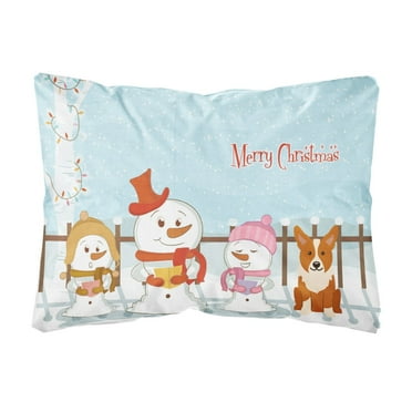 Carolines Treasures BB2431PW1216 Merry Christmas Carolers Corgi Canvas Fabric Decorative Pillow, 12H x16W, multicolor