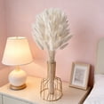 thumbnail image 7 of Beautynvta 60 Pcs Bunny Tails Dried Flower Branches with Vase for Wedding Boho Decor, White Fake Rabbit Tail Grass for Flowers Arrangements DIY Crafts Home Table Decor, 7 of 7