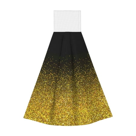 

Coaee Gold Glitter Gradient for Fast Absorbent Hanging Towels with Velcro for Kitchen Bathroom Laundryroom