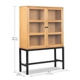thumbnail image 6 of Better Homes & Gardens Ezra China Cabinet, Light Honey Finish and Black Stand, 6 of 15