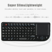 Mini Wireless Keyboard with Touchpad, Rechargeable Ultra Portable Bluetooth Keyboard and Mouse, Backlit Keyboard for HTPC, for PS3/4, Smartphones, PC, Tablet, TV Box, Windows, Black