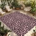 thumbnail image 2 of Outdoor Rug 3x5 ft Pink Leopard Print Outdoor Large Area Rug Non Slip Rubber Luxury Animal Fur Pattern Front Door Mat RV Rug Camping Carpet Patio Outdoor Rugs for Backyard Balcony Deck Porch Indoor, 2 of 9