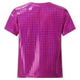 thumbnail image 2 of Alvivi Kids Girls Boys Sequin Hip Hop Jazz Disco Dance Shirt Athletic T-Shirt Tops Hot Pink 11-12, 2 of 7
