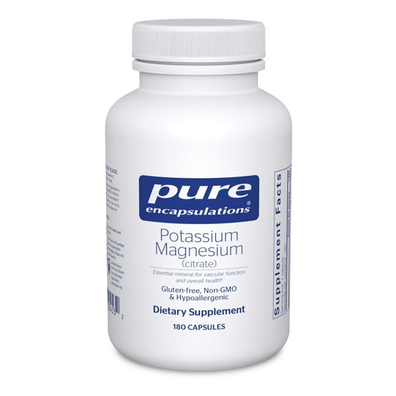 Pure Encapsulations Potassium Magnesium (Citrate) - For Heart Health & Bone Mineralization* - Optimal Absorption - Gluten Free & Non-GMO - 180 Capsules