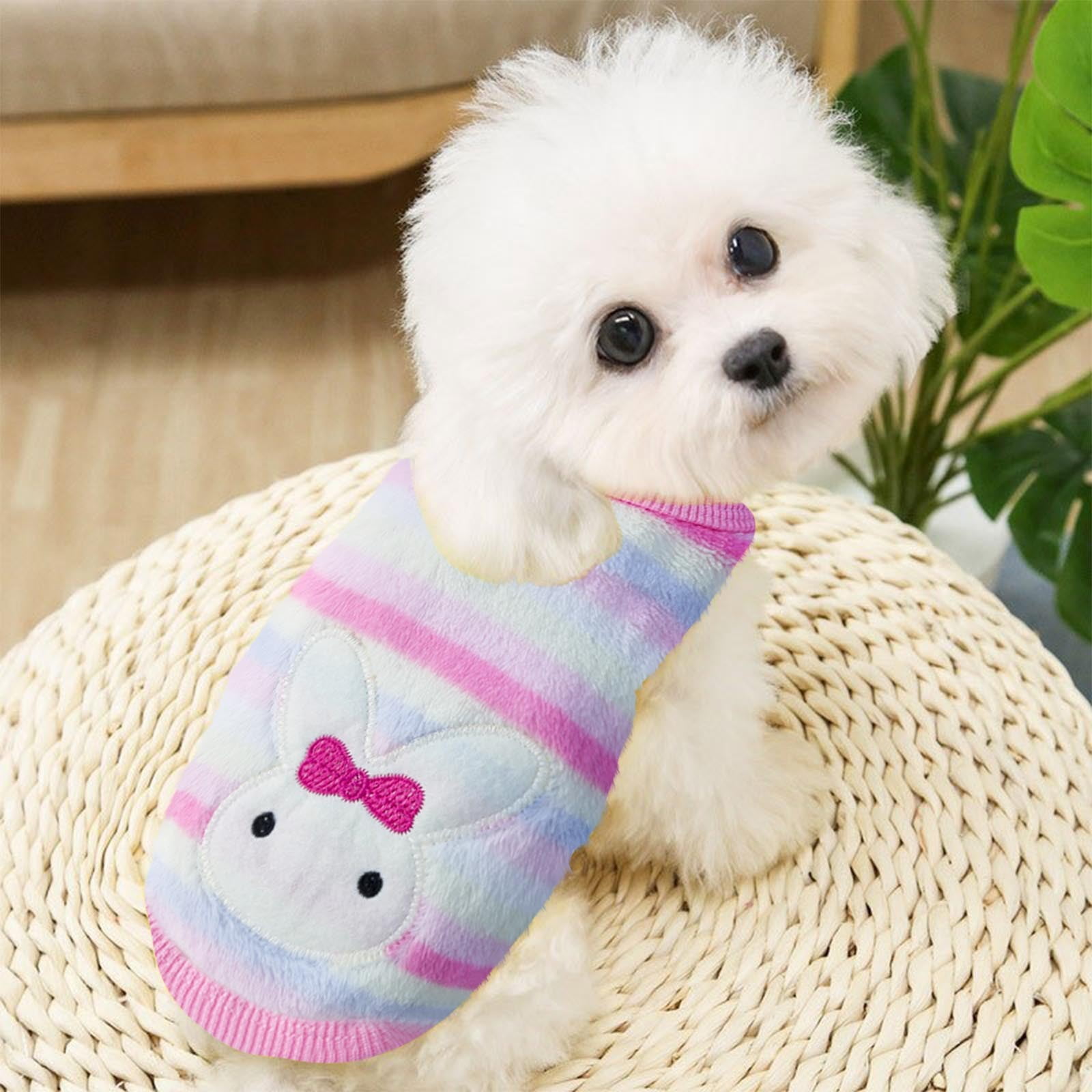 YUNAFFT Dog Sweater Fleece Shirts Dog Girl Knitwear Puppy Cute Winter Warm Sweaters Classic Kitten Thickening Pets Clothing