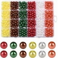 thumbnail image 1 of 600 Pcs 6 Couleurs 8mm Perles Acryliques Perles d'Automne Perles Rouges Vertes Colorées Action de Grâce Automne Boule Ronde Lisse Intercalaires en Vrac pour Fabrication de Bijoux Bracelets Colliers Fête Bricolage Artisanat, 1 of 7