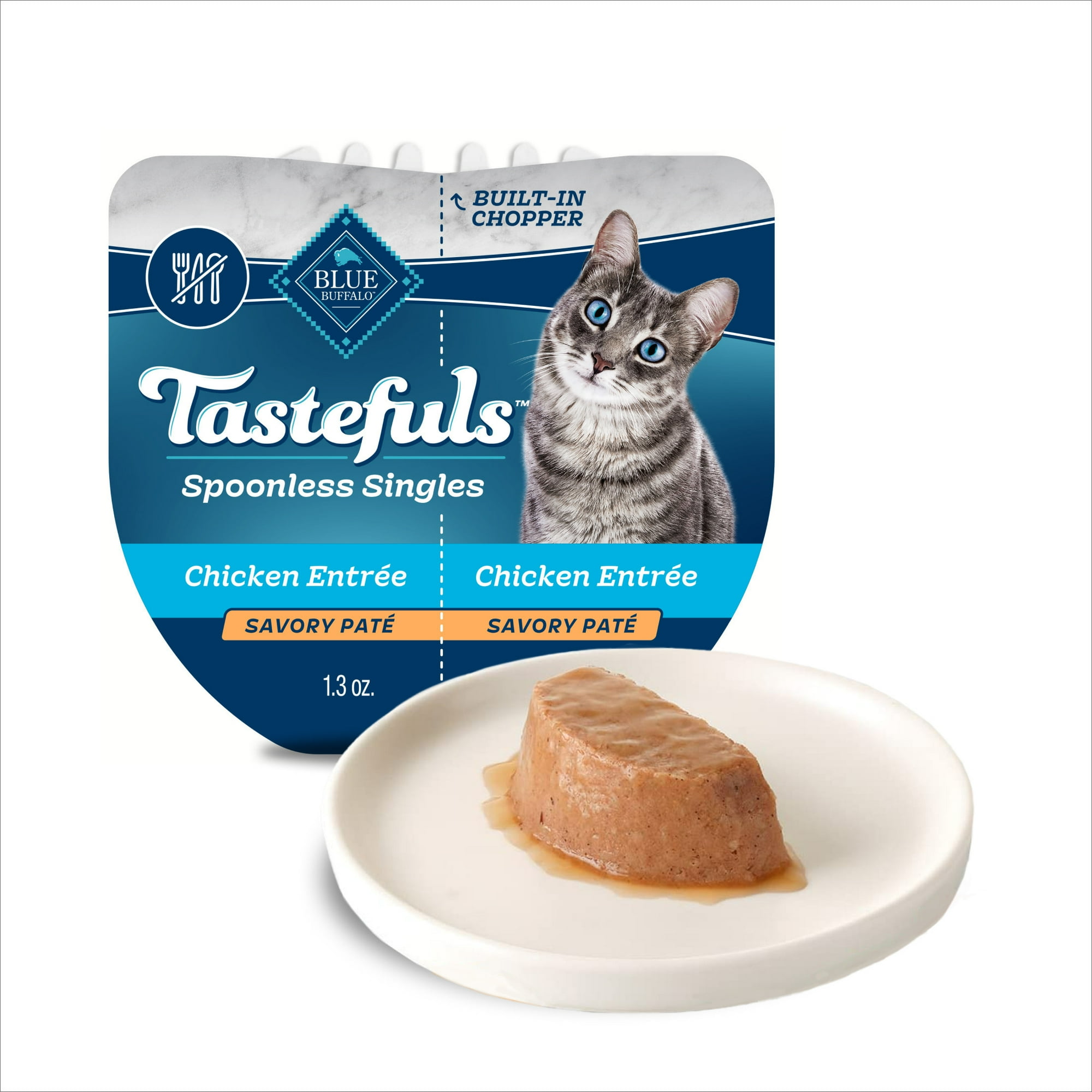 Blue Buffalo Tastefuls Spoonless Singles Wet Cat Food Paté, 2.6-oz. Twin Pack, Chicken