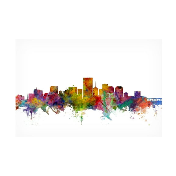 Trademark Fine Art Michael Tompsett Richmond Virginia Skyline Canvas Wall Art - 22x32