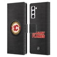 thumbnail image 1 of Head Case Designs Officially Licensed NHL Calgary Flames Puck Texture Leather Book Wallet Case Cover Compatible with Samsung Galaxy S21+ 5G, 1 of 6