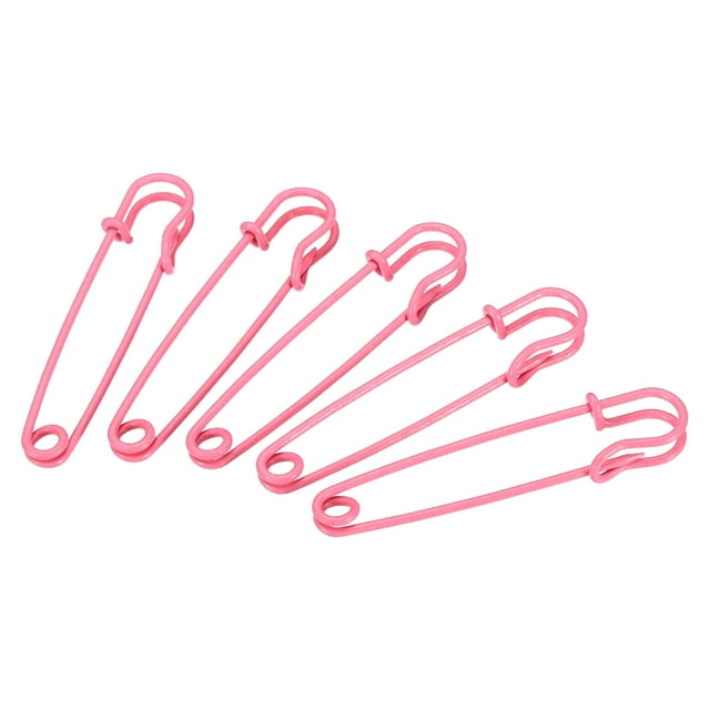 Uxcell Safety Pins 2.95 Inch Large Metal Sewing Pins Pink 15Pcs