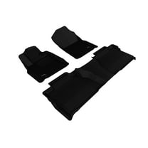 3D MAXpider Custom Fit KAGU Floor Mat (BLACK) Compatible with TOYOTA TUNDRA DOUBLE CAB 2014-2021 - Full Set