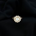 thumbnail image 3 of Certified Moissanite Engagement Ring for Women with Halo (D-VS1 Quality), 14K Yellow Gold, US 3.75, 3 of 9