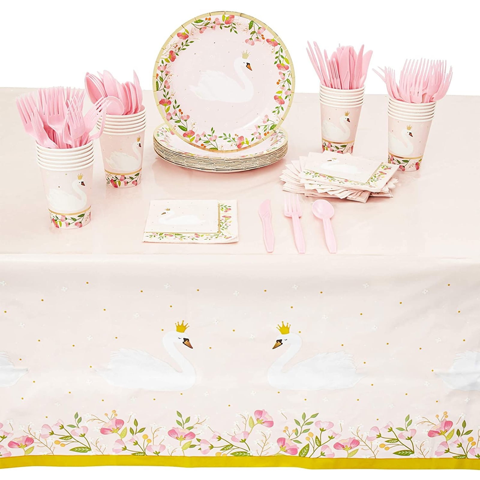 BABY SHOWER GIRL Party Pack Tableware Kit Plates Napkins Tablecover Balloons 