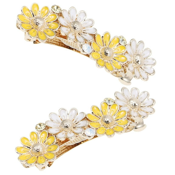 Masteelf  2 Pcs Home Model Daisy Flower Spring Clip Bridesmaid